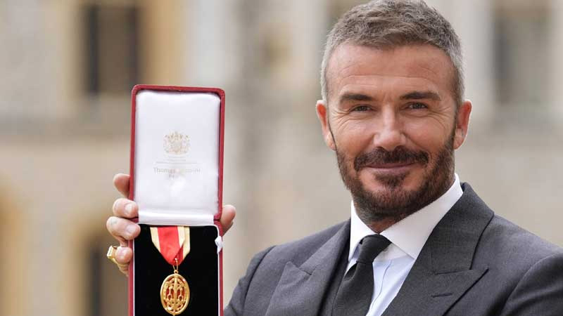 ব্রিটেনের নাইট উপাধি পেলেন ফুটবল তারকা ডেভিড বেকহ্যাম